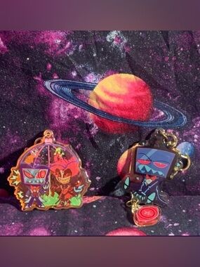 Hazbin Hotel Alastor & Vox Keychains